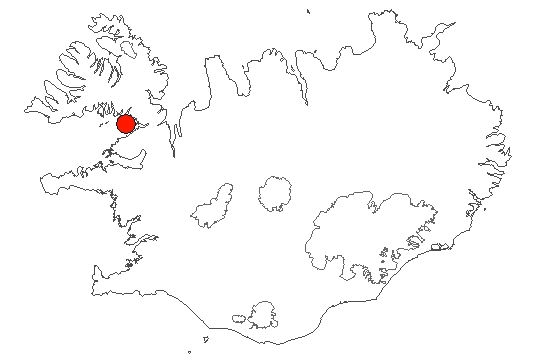 Reykhólar á Íslandskorti