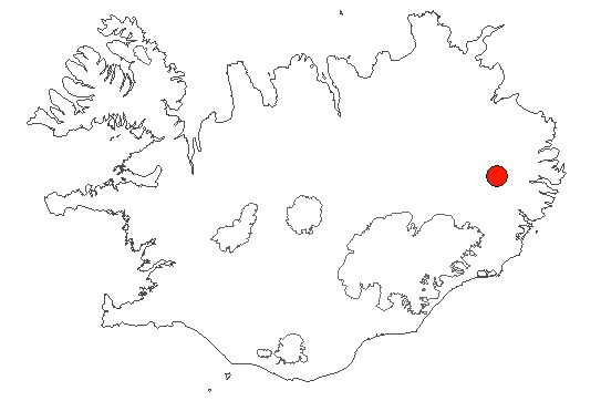 Hengifoss og Litlanesfoss á Íslandskorti