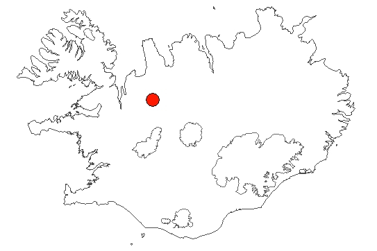Fossar í Vatnsdalsá á Íslandskorti