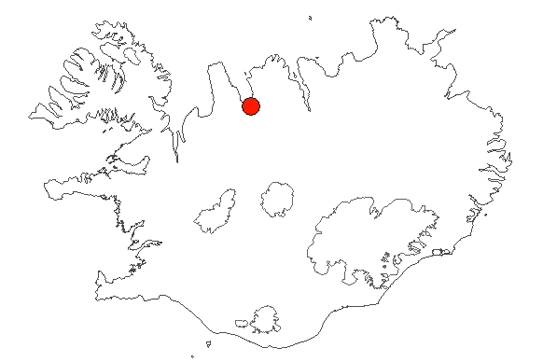 Láglendi Skagafjarðar á Íslandskorti